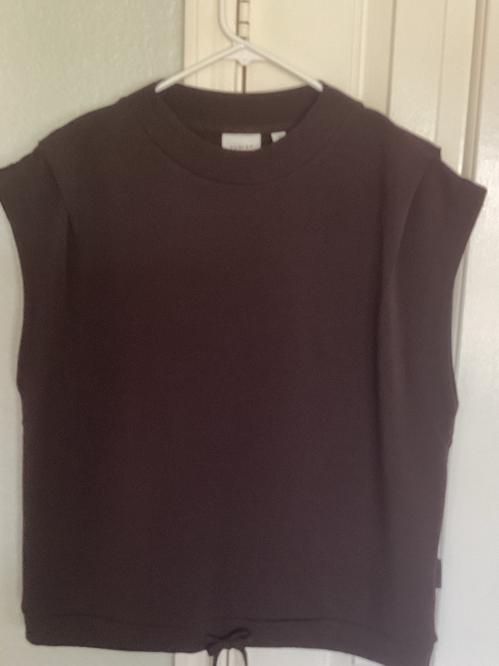 Varley Double Soft Brown Cap Sleeve Swearshirt